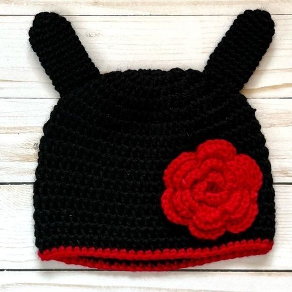 Knitted baby outfit - lady bug - Picture 3 of 4